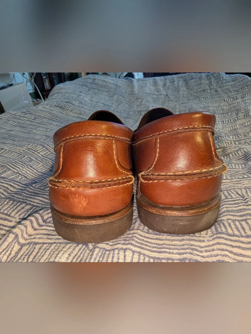 Sebago Men's Brown Leather Loafers Shoes Vibram Soles Size 11 E 35551